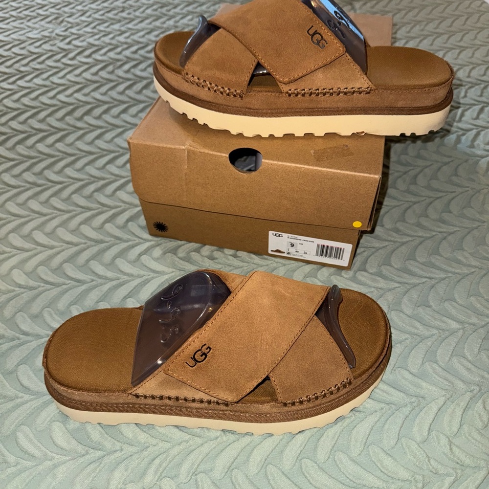 UGG Tan Slide Sandals